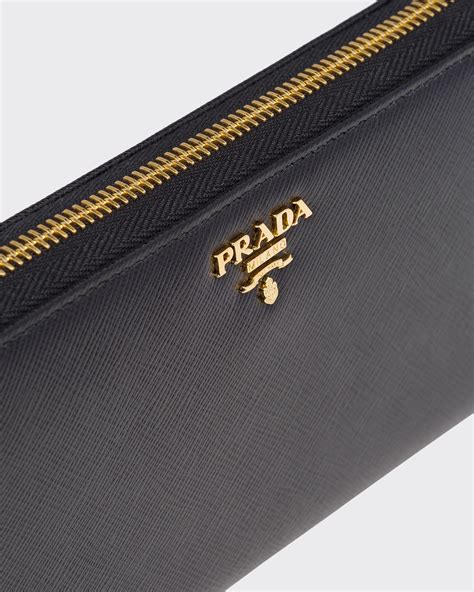 prada wallet saffiano leather black|large saffiano and leather wallet.